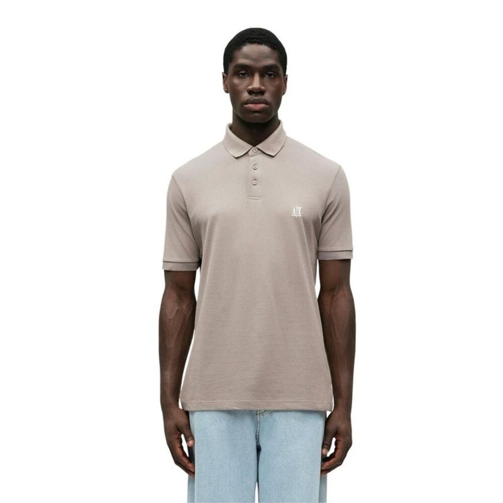 Armani Exchange Brown Cotton Polo Men's Shirt